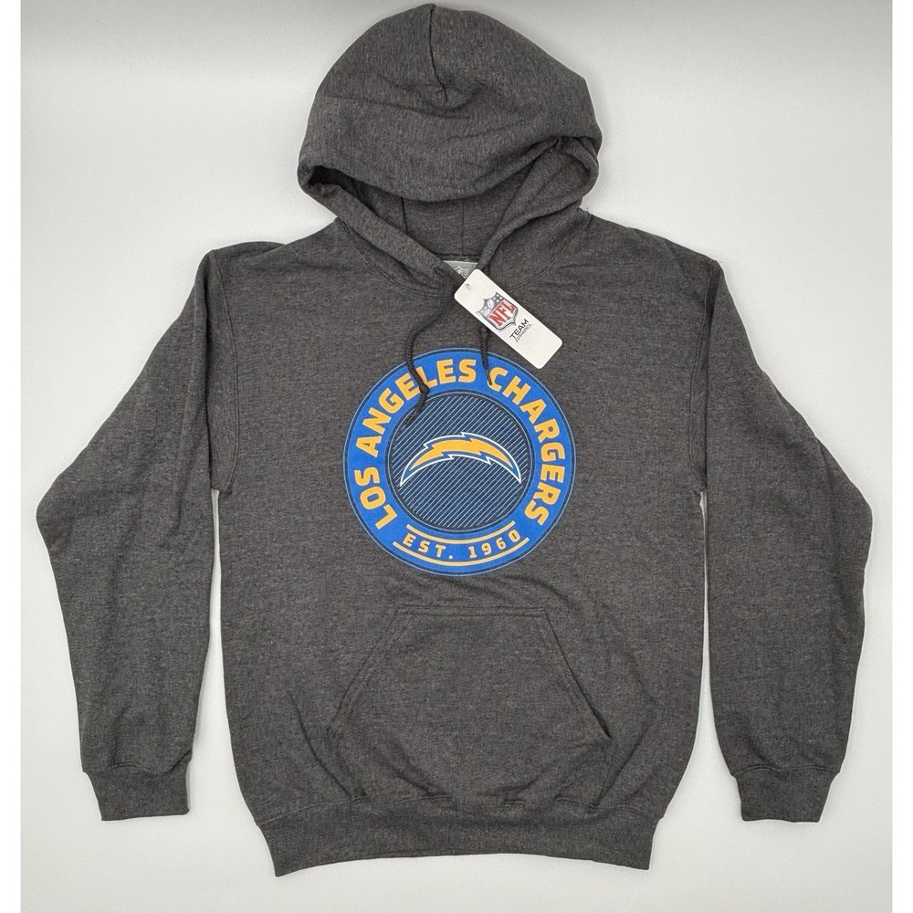 NFL Los Angeles Chargers Hoodie Mens Small Gray NWT Team Apparel Sweatshirt